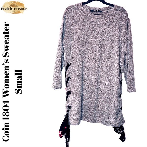 Coin 1804, Sweater, Women’s Small, Heather Grey, EUC, PrairieposherCA - Picture 1 of 3